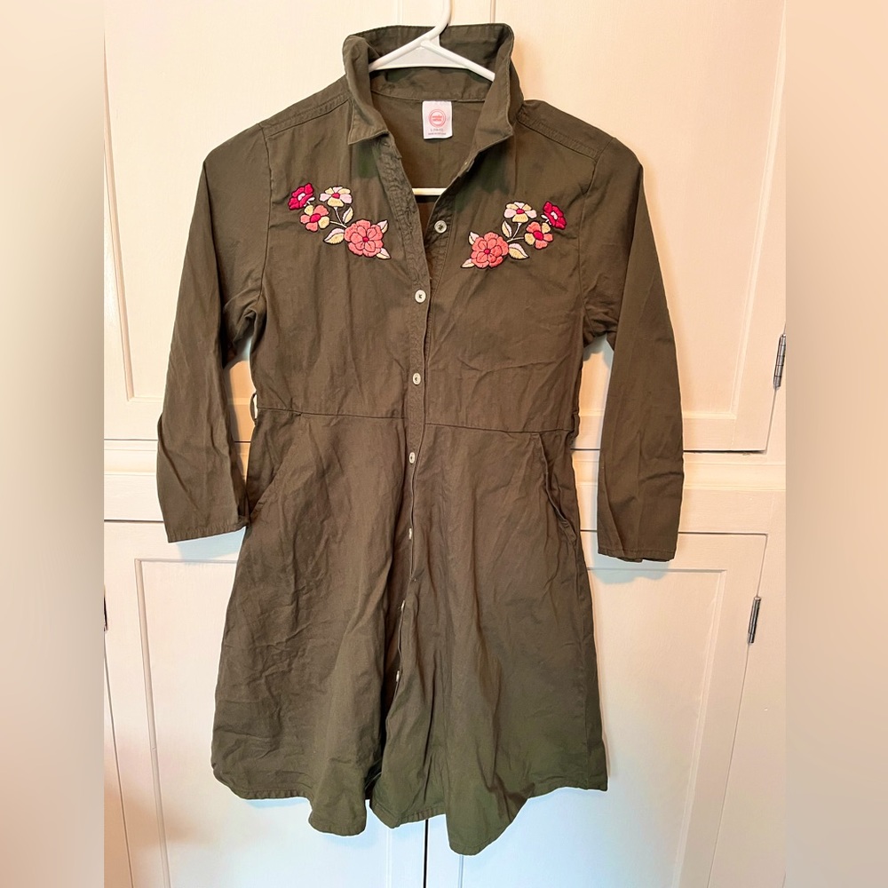 WONDER NATION | 10/12 | Embroiled Green DRESS.